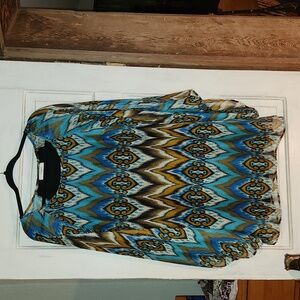 Umgee boho style turquoise blue and greenish brown dress. Medium/Large